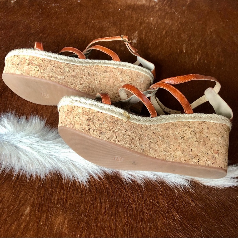 Tapeet Orange Strappy Playform Sandals size 8.5 - Picture 4 of 8